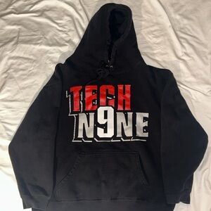 Tech N9ne Black Hoodie with Red and White Graphic